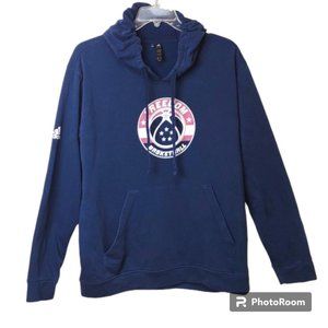 Adidas Navy Blue Graphic "Freedom Basketball" Hoodie